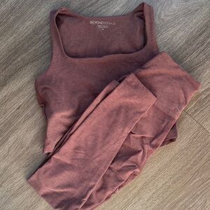 Beyond Yoga Dusty Rose Tank and Leggings Set